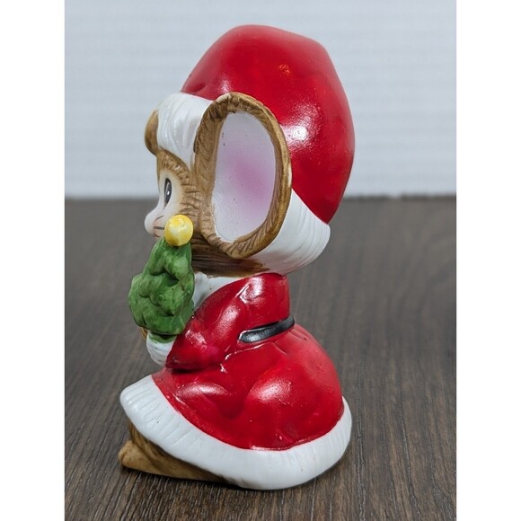 VTG HOMCO Christmas Santa Mice Ceramic Figurines SET OF 3 #5405 Present Bag Tree - Picture 9 of 14